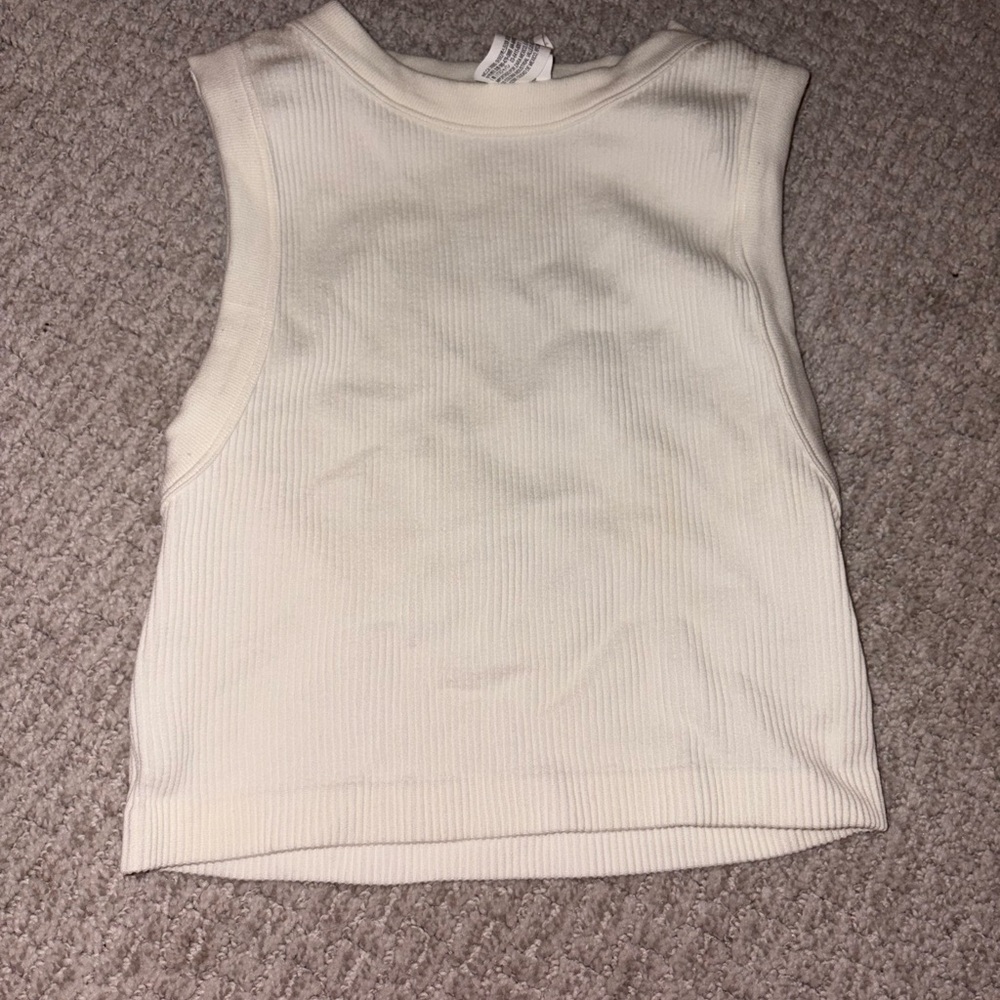 Zara Ribbed White Top
